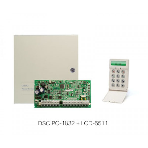 8 Zon Alarm Paneli + Tuş Takımı (DSC PC-1832 + LCD-5511)