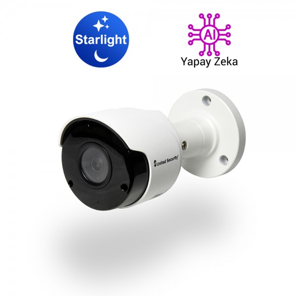 US-IPR3051 Yapay Zeka (AI) özellikli, SD Kart desteği, PoE IP Dome Kamera